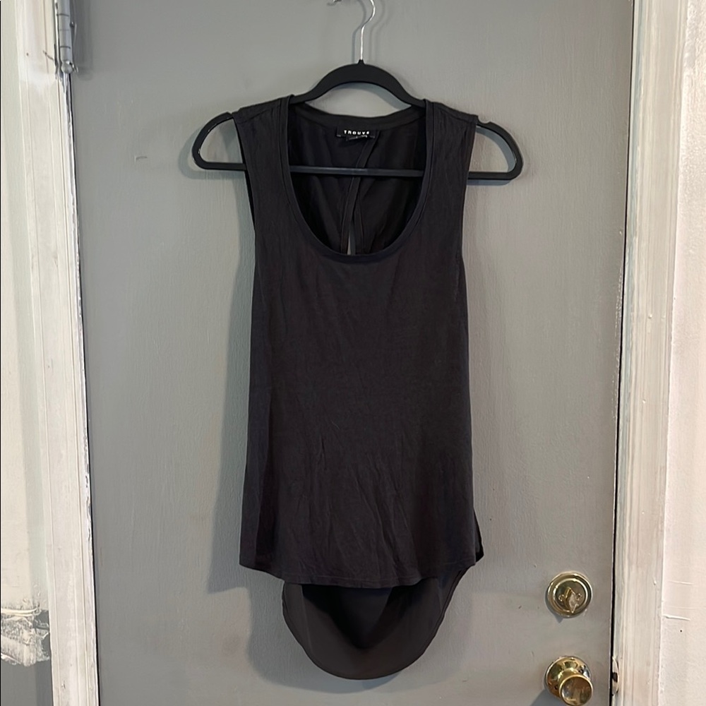 Trouve Asymmetrical Gray Sleeveless Tank Top S